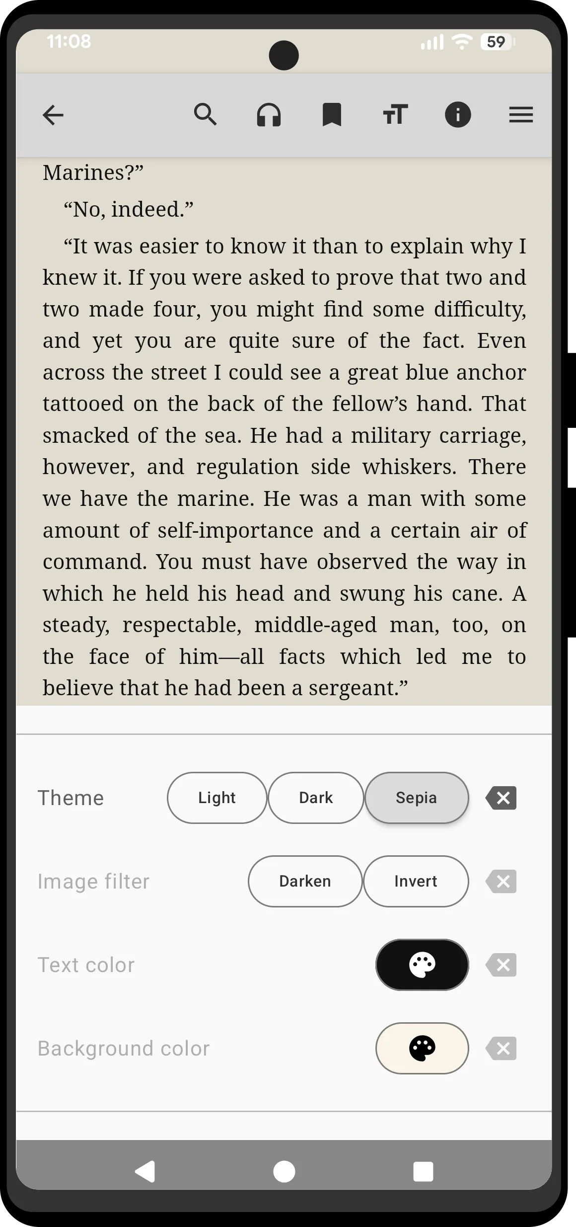 Change background color